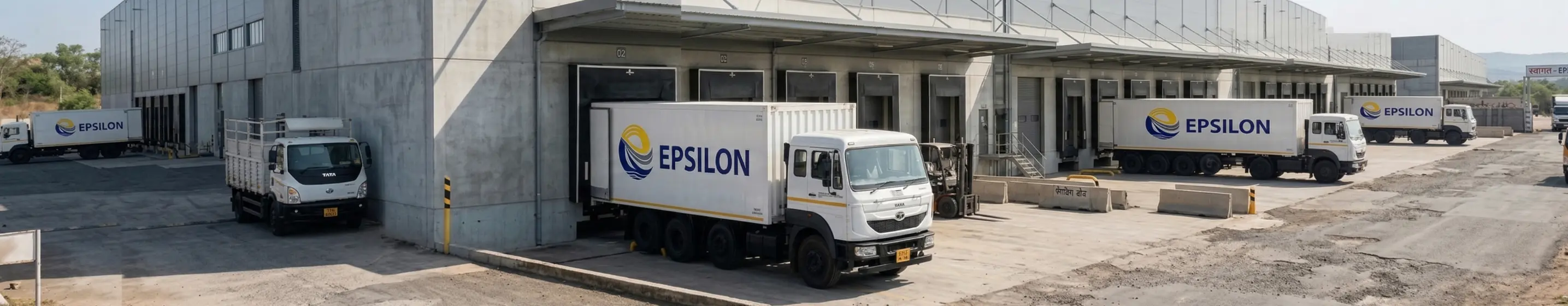 Container trucks transporting shipping containers