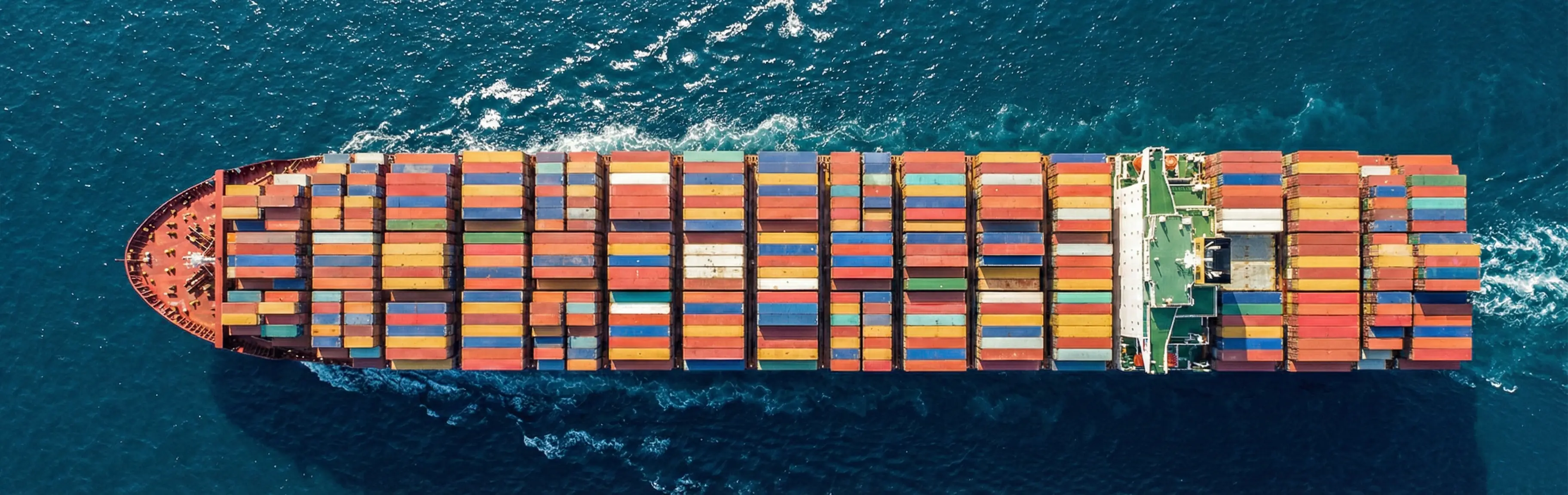 Container ship transporting cargo across the ocean